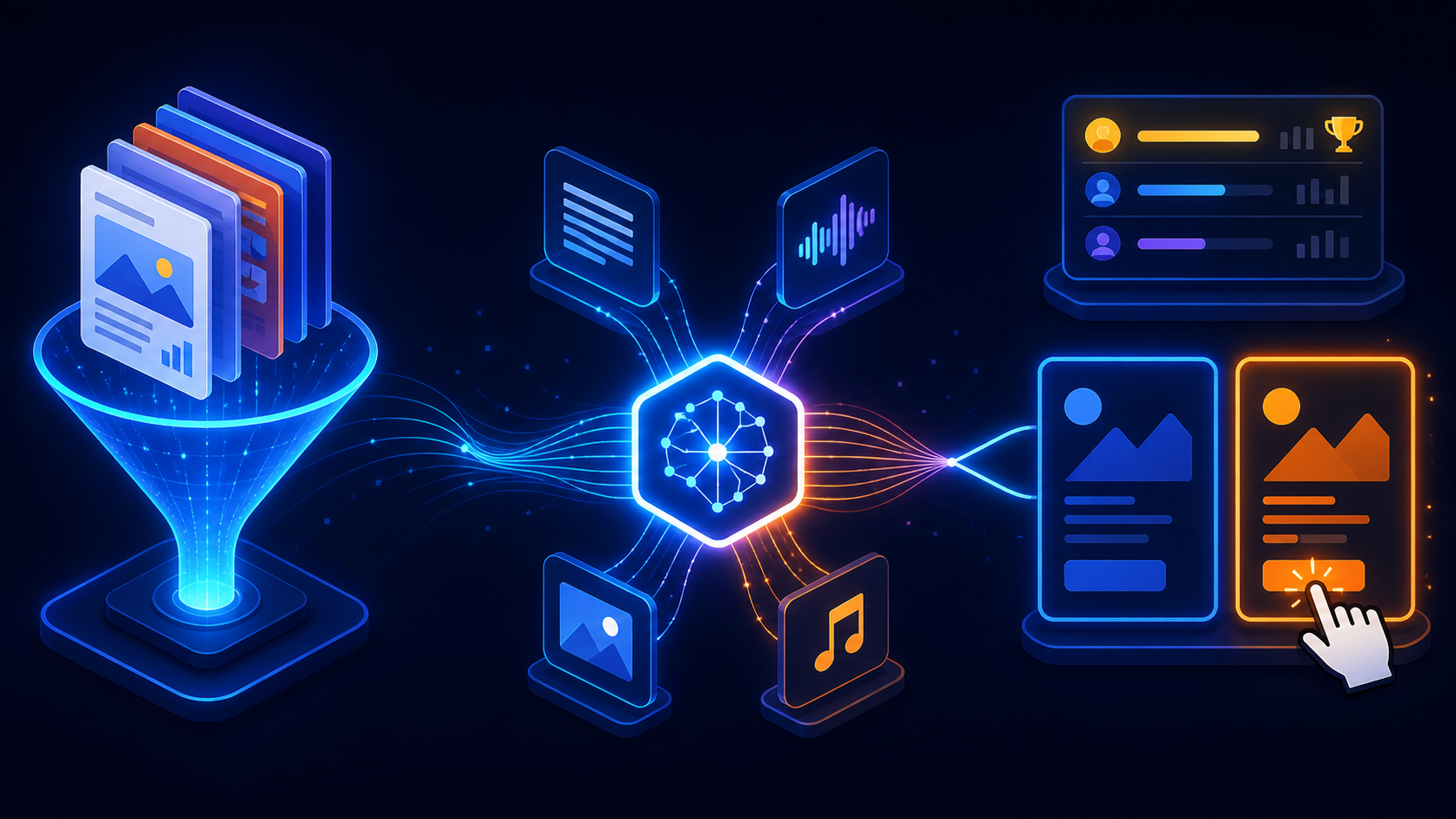AI content generation and evaluation platform